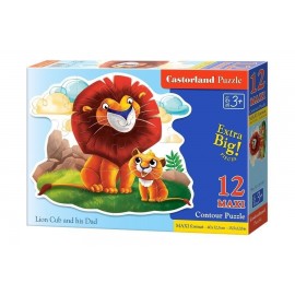 Puzzle 12 maxi - Lion Cub and his Dad CASTOR