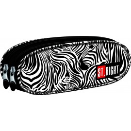 Piórnik saszetka dwukomorowa Zebra
