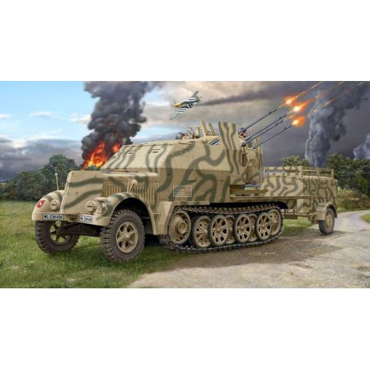 REVELL 1:72 Sd.Kfz. 7/1 – niemieckie samobieżne działo przeciwlotnicze (03195)