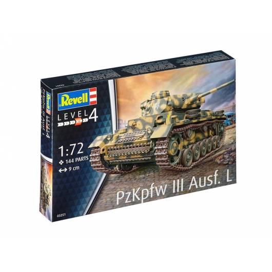 REVELL 1:72 PzKpfw III Ausf.L - niemiecki czołg średni z czasów II wojny światowej (03251)