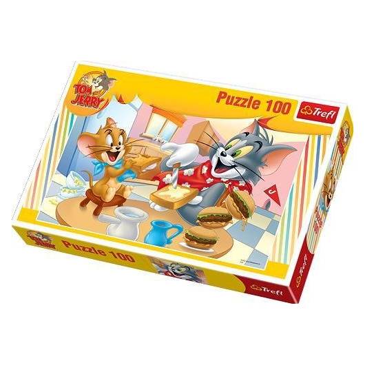 Puzzle 100 Tom i Jerry pyszne śniadanko TREFL