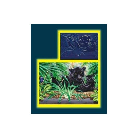 Puzzle 1000 Pantery w dżungli Neon DINO