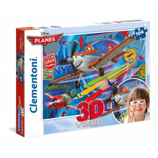 Puzzle 104 3D Vision Samoloty