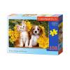 Puzzle 108 - Kotek, szczeniak i Kwiaty CASTOR